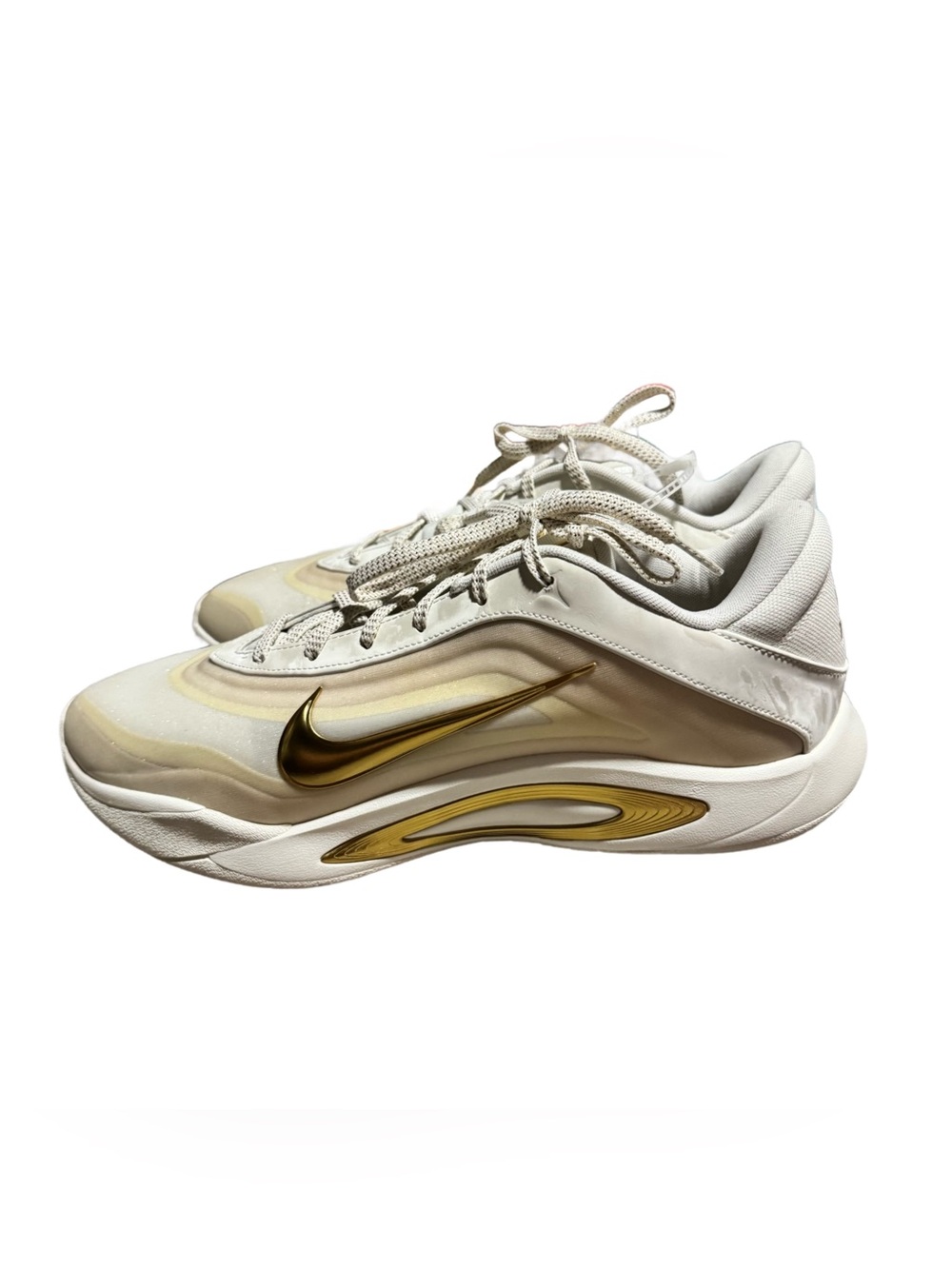 Nike A’One Sail Metallic Gold Women’s 12.5 Men’s 11 Basketball FZ8605-102 NEW - Picture 4 of 7